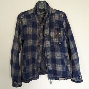 G-Star G Star Raw Pepper Quilted Wool Check Plaid Jacket Size Medium